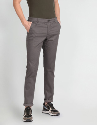 Arrow Sport Slim Fit Men Grey Trousers