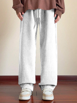 Rajovati Loose Fit Men White Trousers
