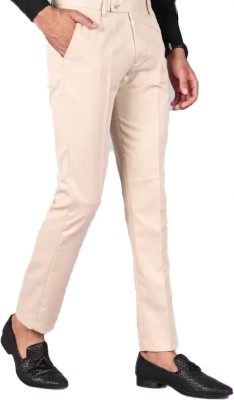 Sucheh Gwalior Regular Fit Men Cream Trousers