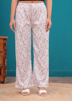 wakshi Regular Fit Women White, Pink Trousers