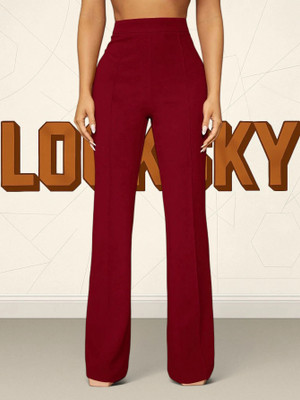 nitafashion Comfort Fit, Regular Fit Women Maroon Trousers