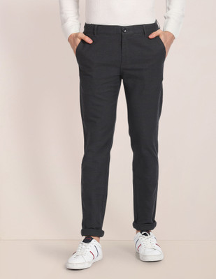 U.S. POLO ASSN. Regular Fit Men Black Trousers
