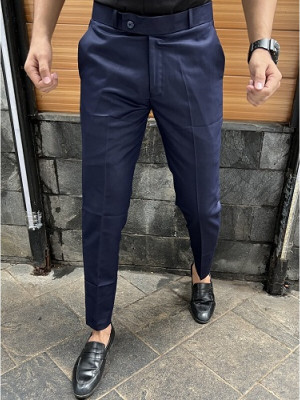 Blends Trendz Regular Fit Men Dark Blue Trousers