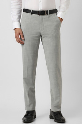 VAN HEUSEN Slim Fit Men Grey Trousers