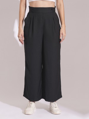 Globus Relaxed Women Black Trousers