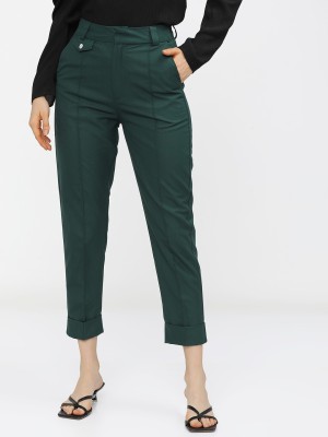 Tokyo Talkies Tapered Women Green Trousers