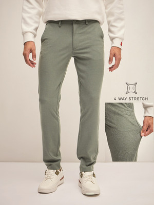 THE BEAR HOUSE Slim Fit Men Green Trousers