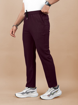 Flicfol Solid Men Purple Track Pants