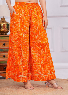 MEERANSHI LIVING Flared Women Orange Trousers