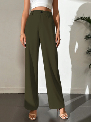 Toochki Relaxed Women Green Trousers