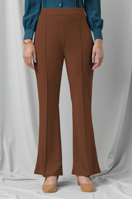 FUBACK Regular Fit Women Brown Trousers