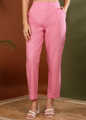IKRASS Regular Fit Women Pink Trousers