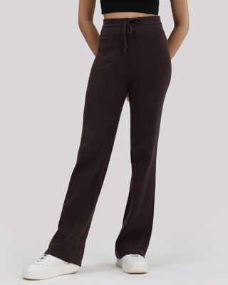 BlissClub Move All Day Ribbed Pants - Regular Women Black Trousers