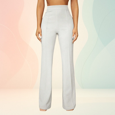Anitafashion Loose Fit Women White Trousers
