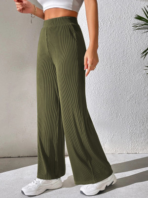 Leriya Fashion Regular Fit Women Green Trousers