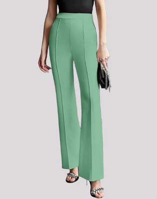 HouseOfCommon Regular Fit Women Light Green Trousers