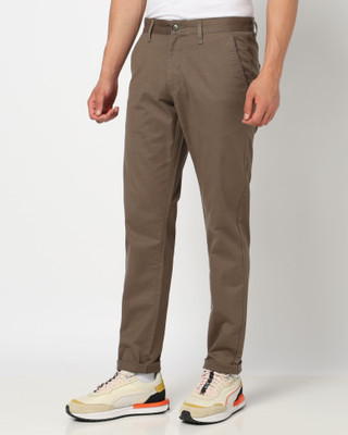 Blue Buddha Relaxed Men Brown Trousers