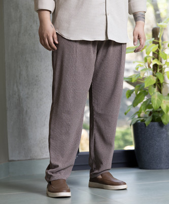 Instafab Plus Regular Fit Men Brown Trousers