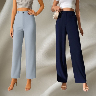 KARIMA INETERNATIONAL Loose Fit Women Dark Blue, Light Blue Trousers