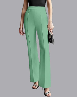 HouseOfCommon Regular Fit Women Light Green Trousers
