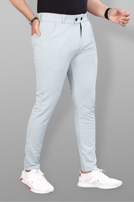 METRONAUT Slim Fit Men Silver Trousers