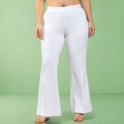 Squadfashion Loose Fit Women White Trousers
