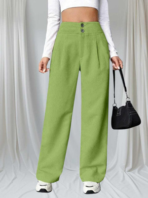 Aarya Fashion Regular Fit Women Green Trousers