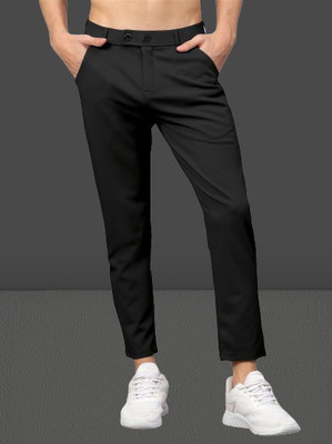 Tstylelife Regular Fit Men Black Trousers