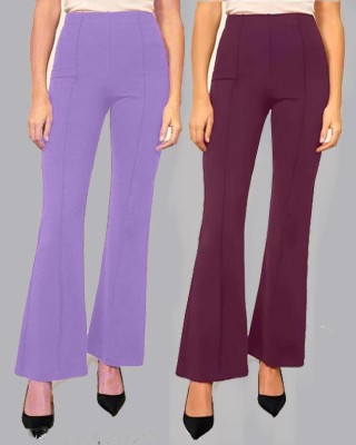 Siphon Regular Fit Women Purple Trousers