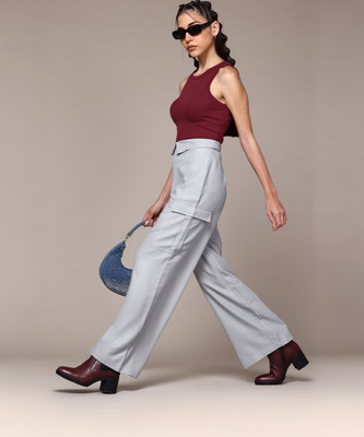 Roadster Flared Women Grey Trousers