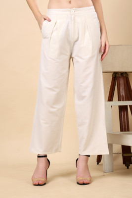 FASHIONS 360 Regular Fit Women White Trousers