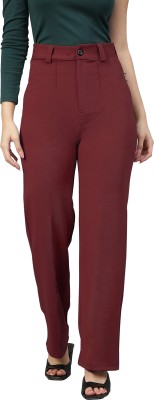 Mehrang Comfort Fit Women Maroon Trousers