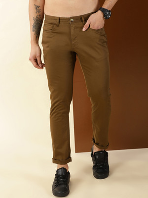 THOMAS SCOTT Regular Fit Men Brown Trousers