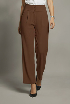NEXSUS APPARELS Straight Fit Women Brown Trousers