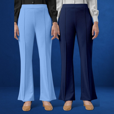 Anitafashion Loose Fit Women Light Blue, Dark Blue Trousers