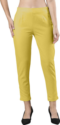 Femmora Comfort Fit Women Yellow Trousers