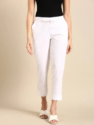 Moirai Regular Fit Women White Trousers