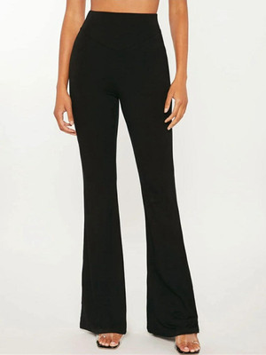 NEXT ONE Flared Women Black Trousers