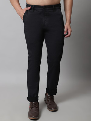 CANTABIL Regular Fit Men Black Trousers