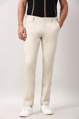 PETER ENGLAND Slim Fit Men Beige Trousers