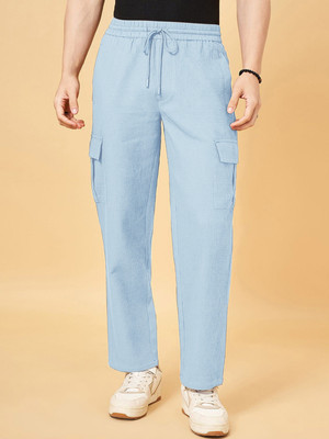 INDICLUB Loose Fit Men Light Blue Trousers
