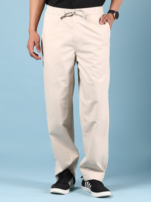 V-MART Straight Fit Men Beige Trousers