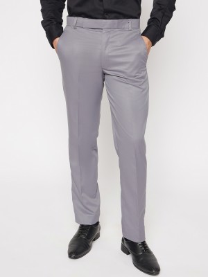 Go Stretch Regular Fit Men Grey Trousers