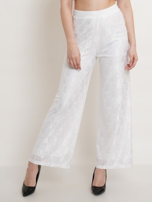 POPWINGS Regular Fit Women White Trousers