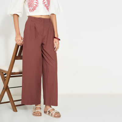 Akkriti by Pantaloons Comfort Fit Women Brown Trousers