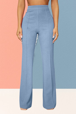 SKD TRENDZ Comfort Fit, Regular Fit Women Light Blue Trousers