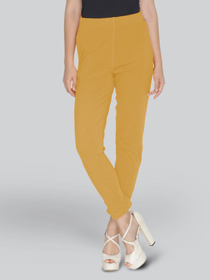 Lyra Slim Fit Women Gold Trousers