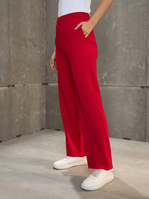 SASSAFRAS Regular Fit Women Red Trousers