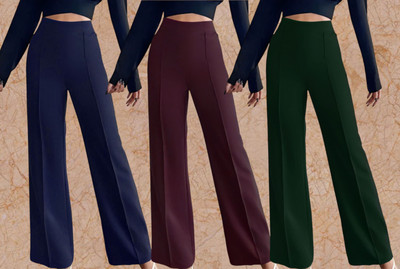 Kasendra Regular Fit Women Blue, Maroon, Green Trousers