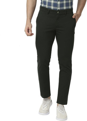 BASICS Skinny Fit Men Green Trousers